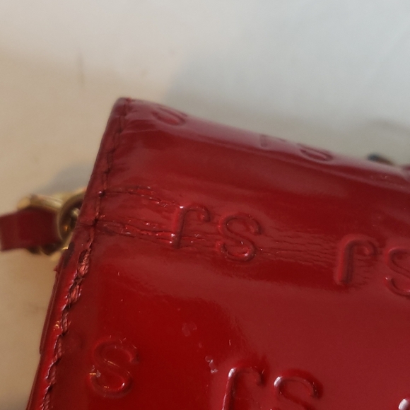 St. John Red Vinyl Leather Crossbody Bag - Picture 6 of 12